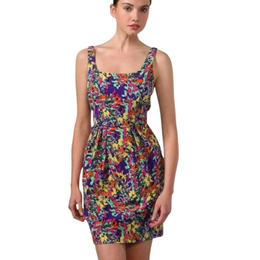 Shoshanna Mini Dress Silk Blend Abstract Floral Print Multicolor Sheath Dress 10 - Picture 13 of 13